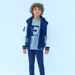 Fila Romanya Baseball Jumper - Poikien Kevyet Takit - Laivastonsininen | FI-63956